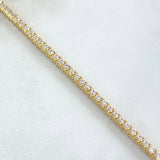 Pulso Tennis Doble Faz 7.65gr / 18.5cm / 2.2mm Circones Blancos Fucsias Oro Amarillo +4 18K ©