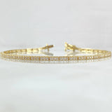 Pulso Tennis 5.4gr / 19cm / 1mm Circones Blancos Oro Amarillo +4 18K ©