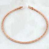 Pulso Tennis 4.3gr / 18cm / 1.8mm Circones Blancos Oro Rosa +4 18K *
