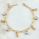 Pulso Cajon Especial Colgante 5.7gr / 19cm / 4mm Infinito-Corazon Tres Oros +4 18K ©