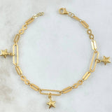 Pulso Cajon Infinito Especial 4.2gr / 19cm / 4mm Estrellas Oro Amarillo +4 18K ©