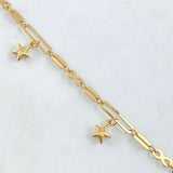Pulso Cajon Infinito Especial 4.2gr / 19cm / 4mm Estrellas Oro Amarillo +4 18K ©
