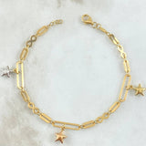 Pulso Cajon Infinito Especial 4.15gr / 19cm / 3.8mm Estrellas Tres Oros +4 18K ©