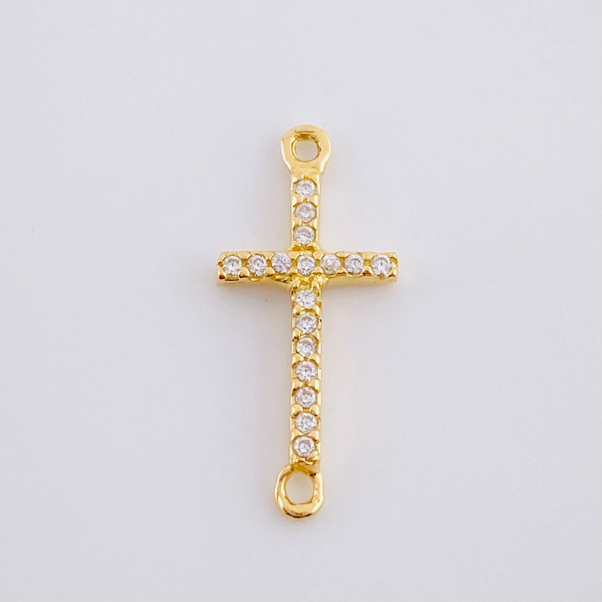 Herraje Cruz Tupida 0.6 g / 3/4 in Oro Amarillo 18K