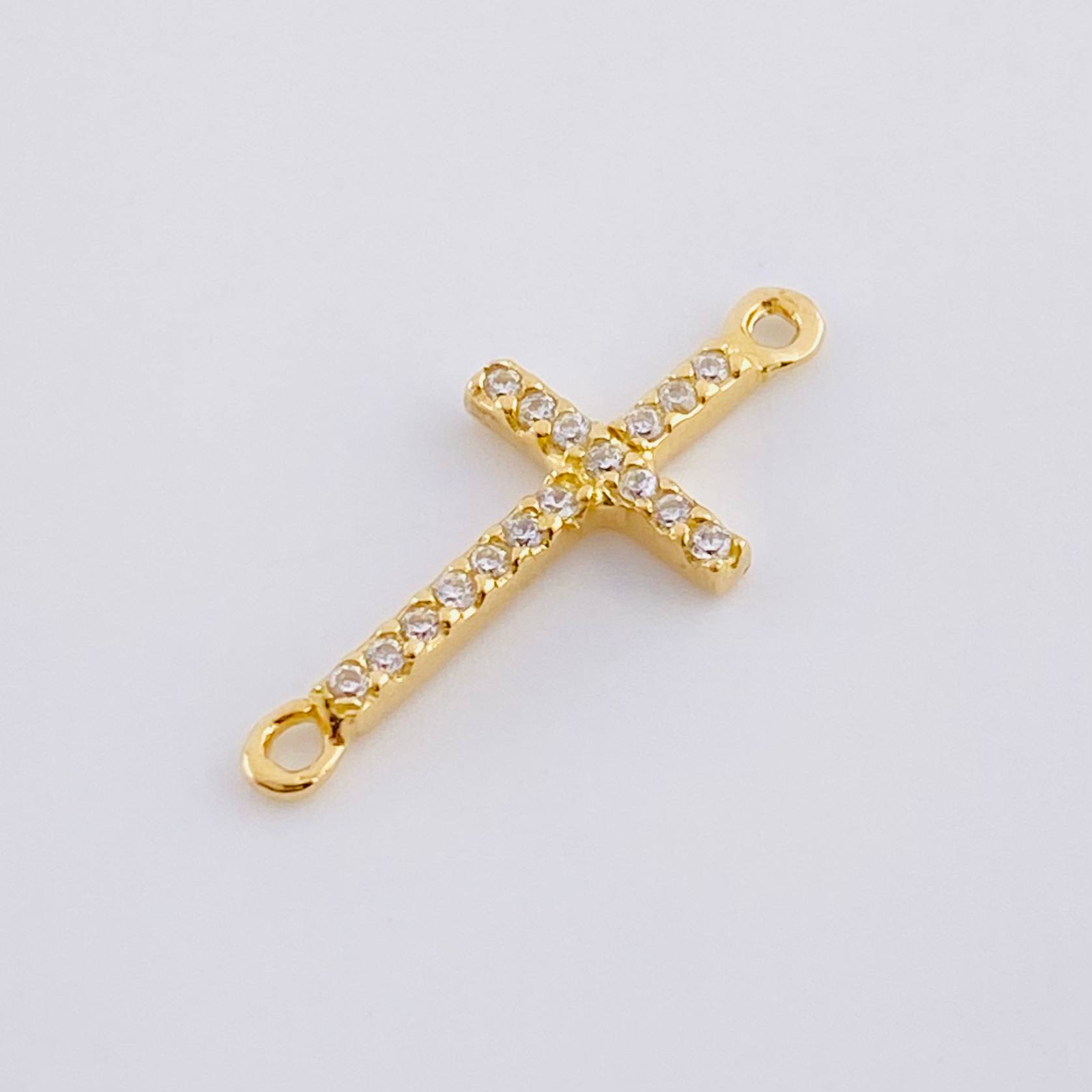 Herraje Cruz Tupida 0.6 g / 3/4 in Oro Amarillo 18K