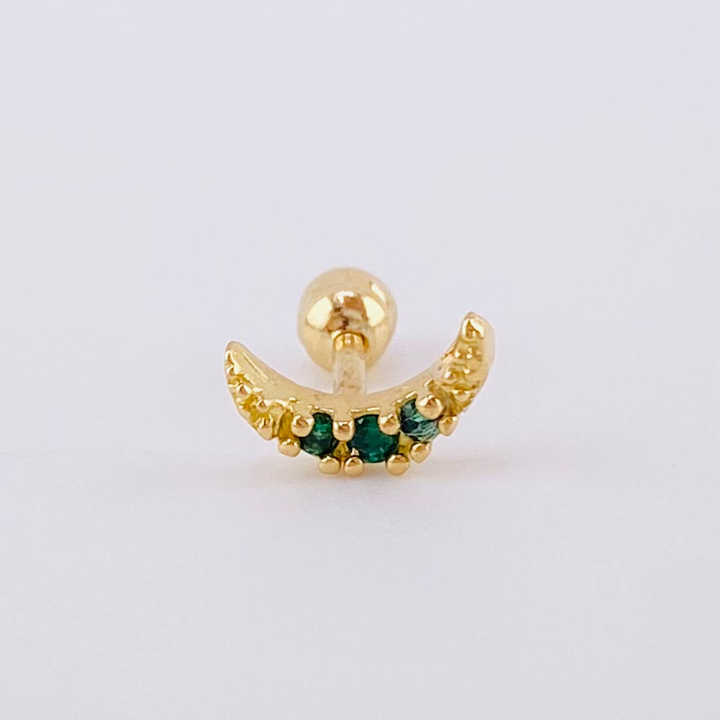 Half Moon Piercing 0.4 g / 1/2 in 18K Yellow Gold