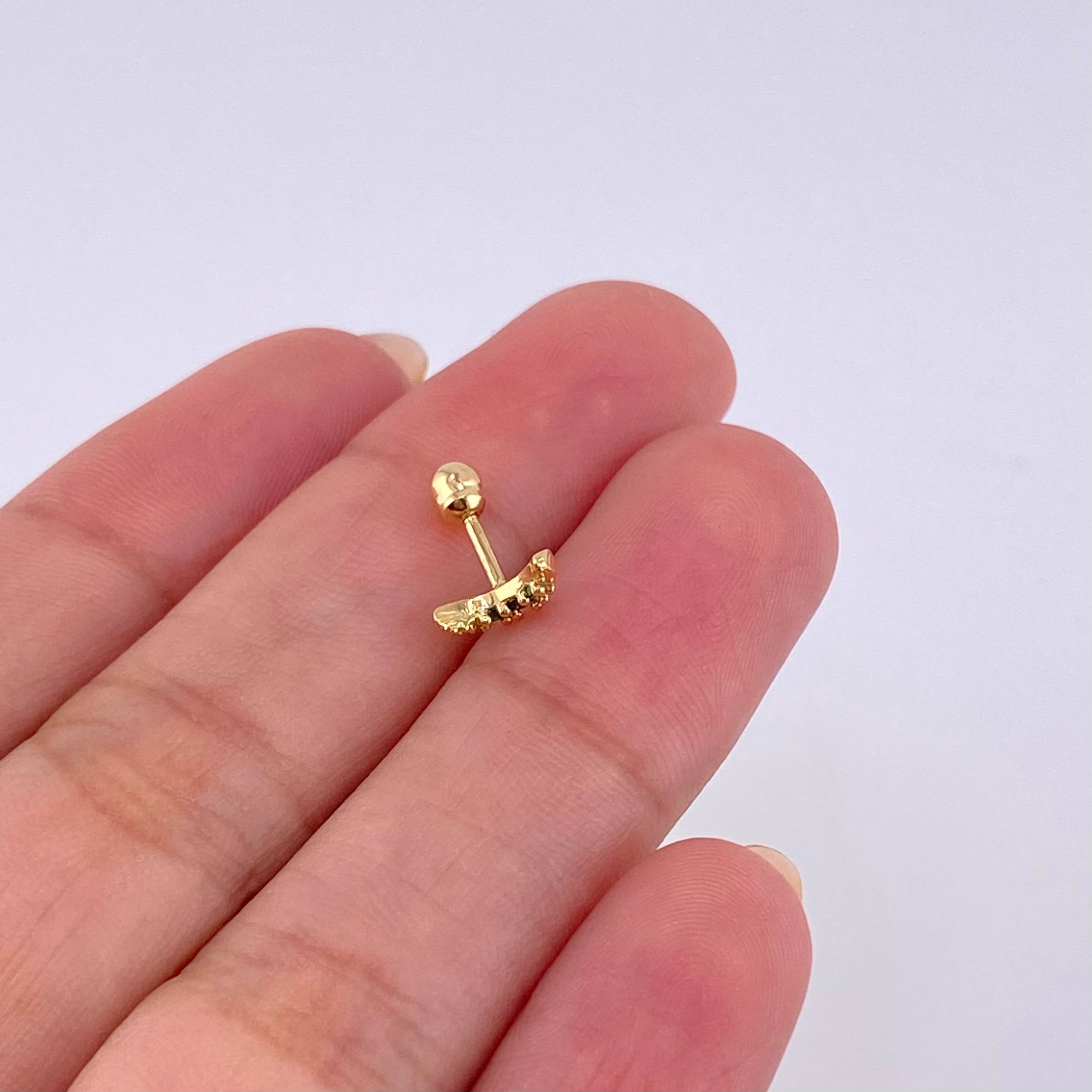 Half Moon Piercing 0.4 g / 1/2 in 18K Yellow Gold