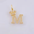Pendant Crown Letter M 2.3gr / 1 in / 18K Yellow Gold *
