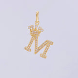 Pendant Crown Letter M 2.3gr / 1 in / 18K Yellow Gold *