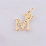Pendant Crown Letter M 2.3gr / 1 in / 18K Yellow Gold *