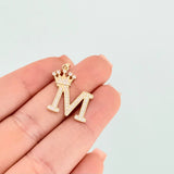Pendant Crown Letter M 2.3gr / 1 in / 18K Yellow Gold *