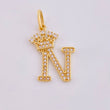 Dije Corona Letra N 2.1 g / 1 1/4 in Oro Amarillo 18K