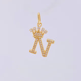 Pendant Crown Letter N 2.1 g / 1 in Yellow Gold 18K