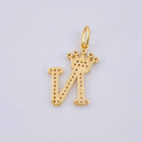 Pendant Crown Letter N 2.1 g / 1 in Yellow Gold 18K