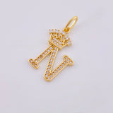 Dije Corona Letra N 2.1 g / 1 1/4 in Oro Amarillo 18K