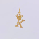 Pendant Crown Letter K 1.95 g / 1 in Yellow Gold 18K