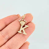 Pendant Crown Letter K 1.95 g / 1 in Yellow Gold 18K