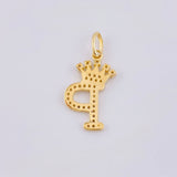 Dije Corona Letra P 1.8gr / 1 in / Oro Amarillo 18K *