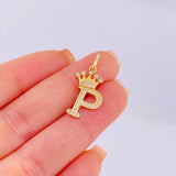 Dije Corona Letra P 1.8gr / 1 in / Oro Amarillo 18K *