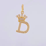Pendant Crown Letter D 1.9 g / 1 in Yellow Gold 18K