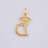 Dije Corona Letra D 1.8g / 1 in Oro Amarillo 18K