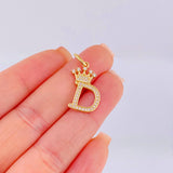 Dije Corona Letra D 1.8gr / 1 in / Oro Amarillo 18K *