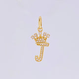 Dije Corona Letra J 1.4 g / 1 in Oro Amarillo 18K