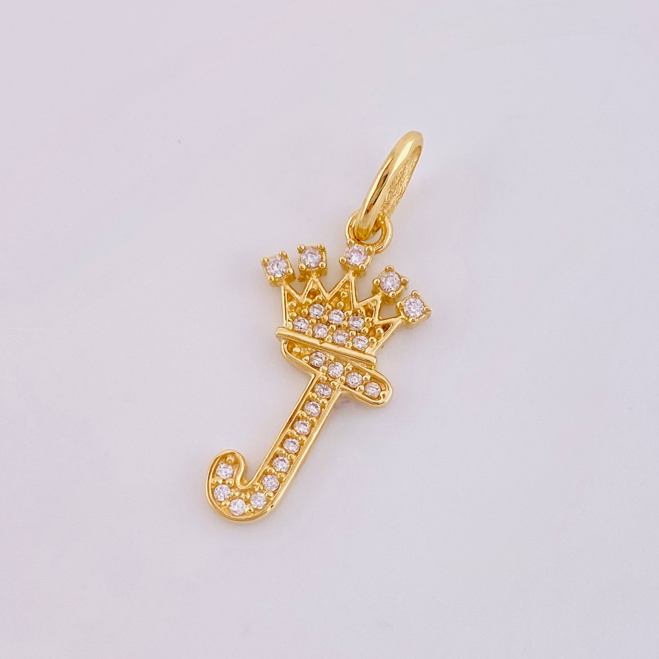 Dije Corona Letra J 1.45 g / 1 in Oro Amarillo 18K