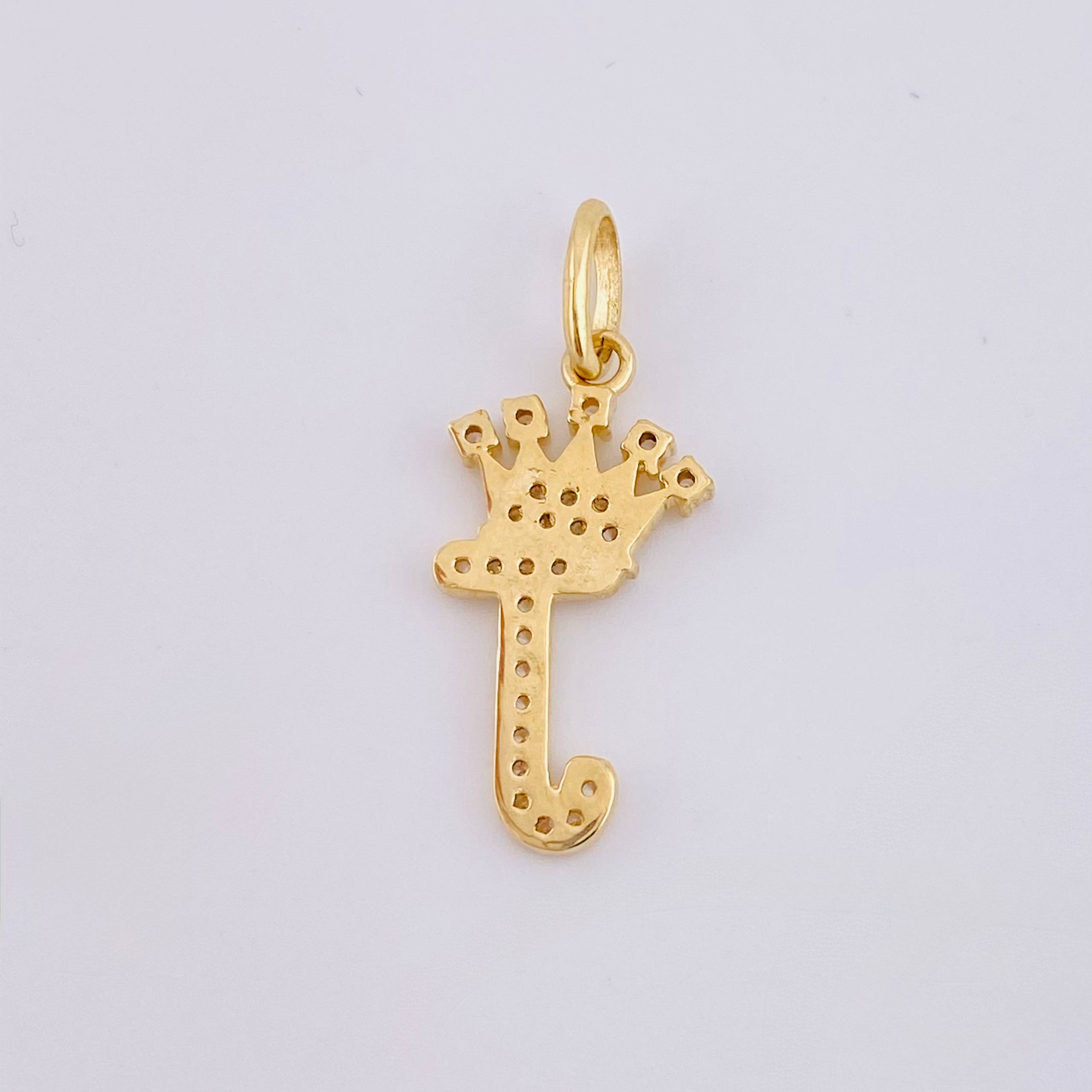 Dije Corona Letra J 1.4 g / 1 in Oro Amarillo 18K