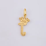 Pendant Crown Letter J 1.45 g / 1 in Yellow Gold 18K