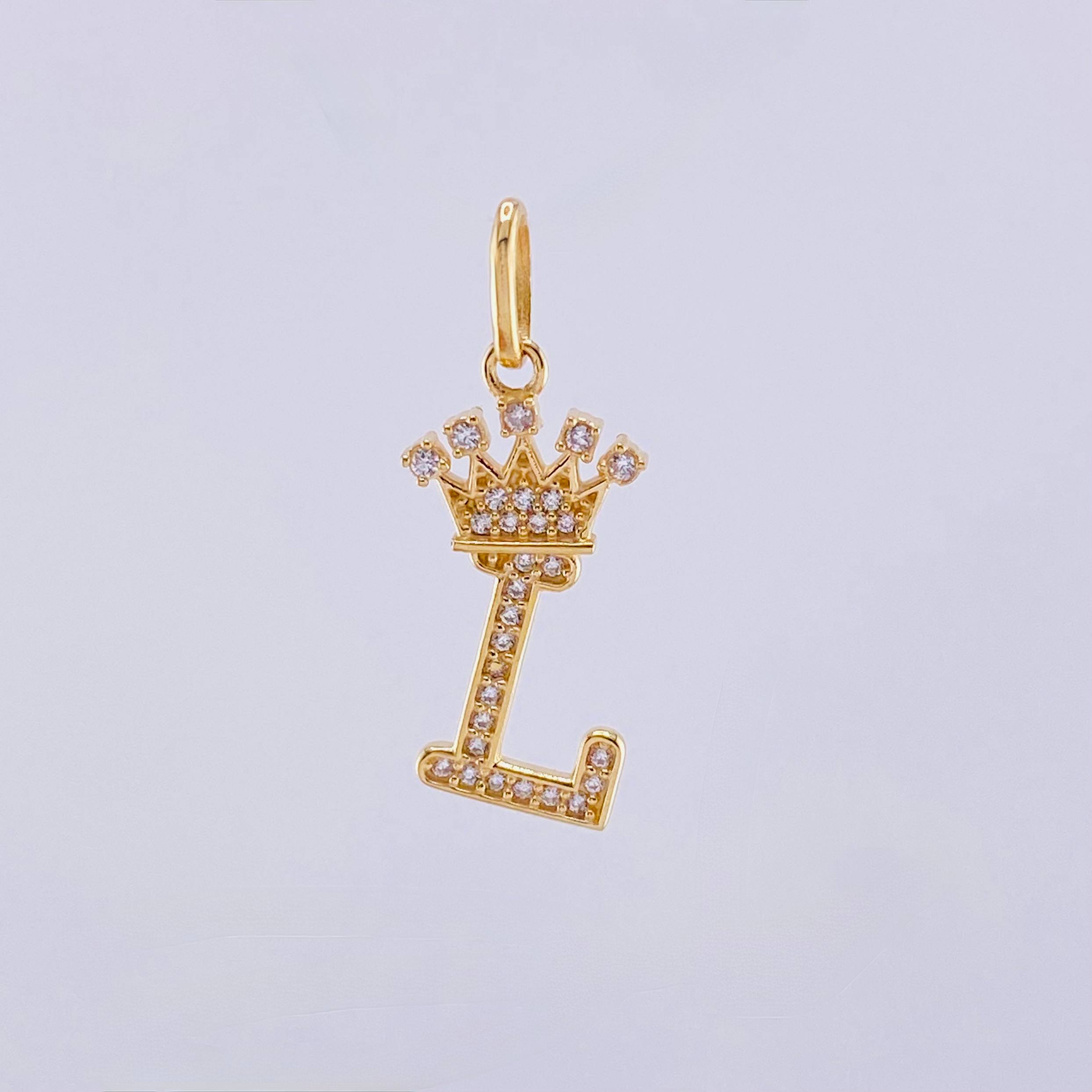 Dije Corona Letra L 1.5g / 1 in Oro Amarillo 18K