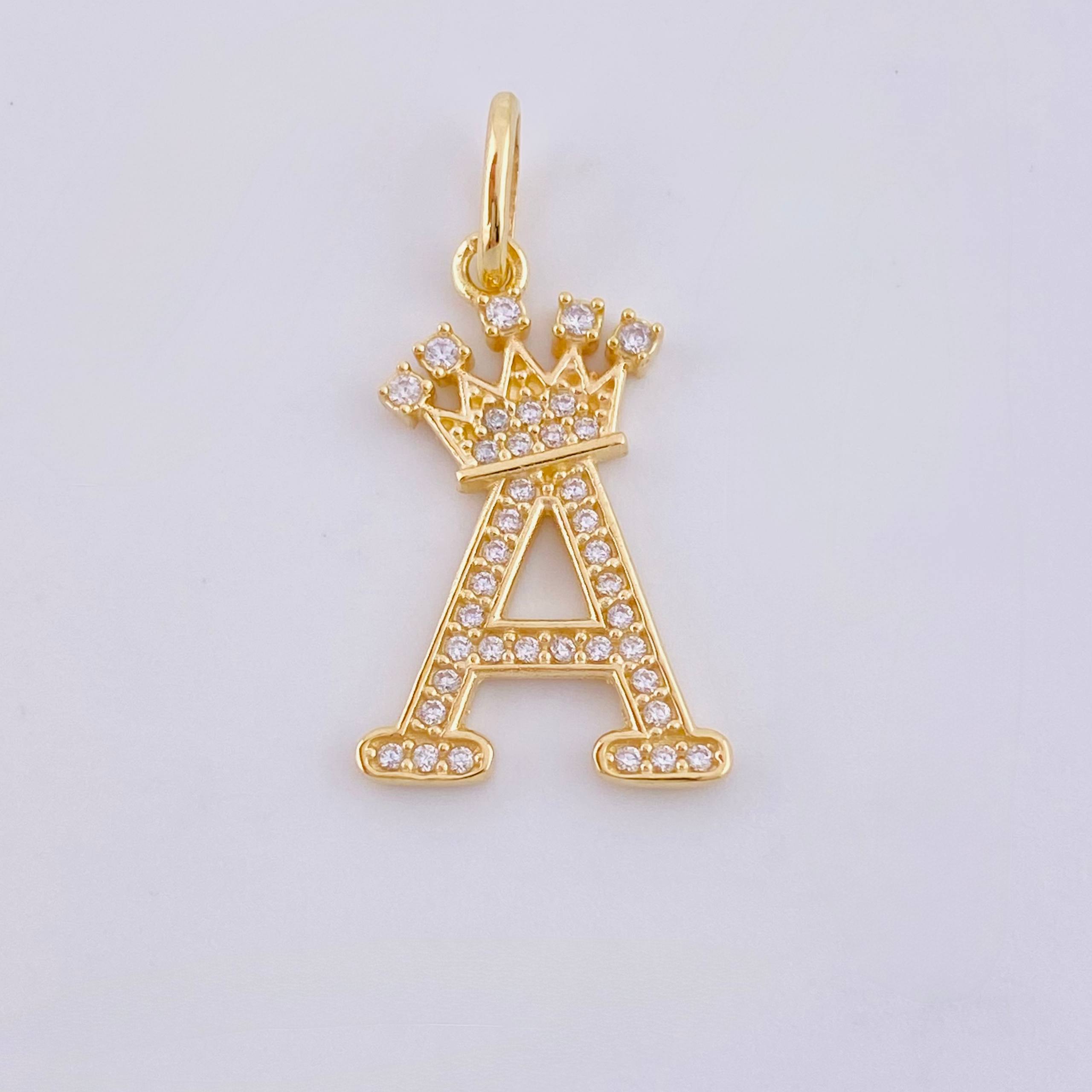 Dije Corona Letra A 2.05 g / 1 in Oro Amarillo 18K