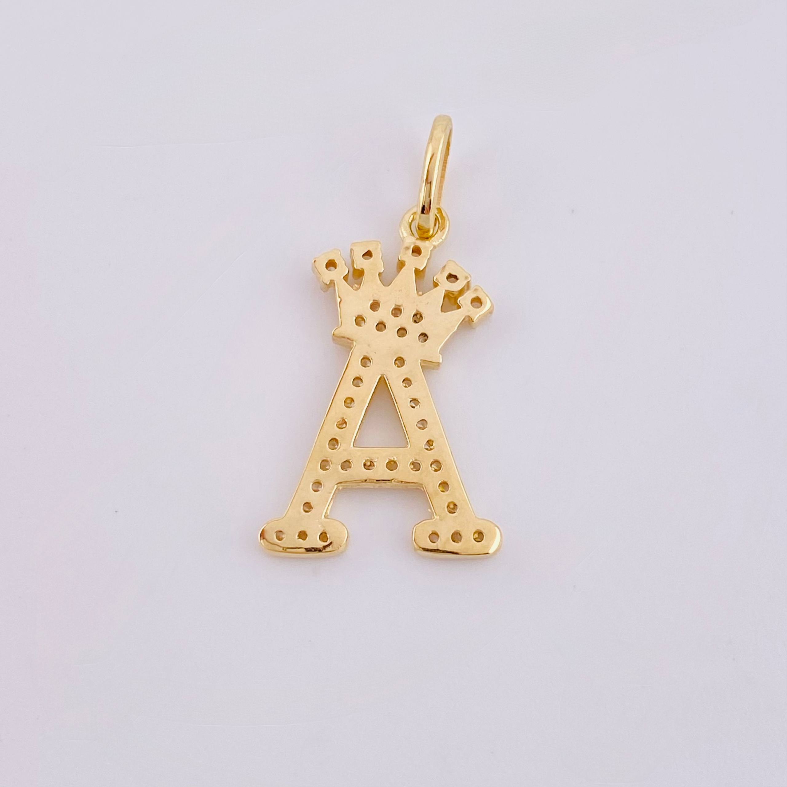 Dije Corona Letra A 1.95 g / 1 in Oro Amarillo 18K