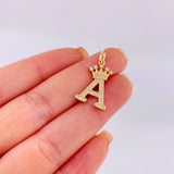 Dije Corona Letra A 1.8g / 1 in Oro Amarillo 18K