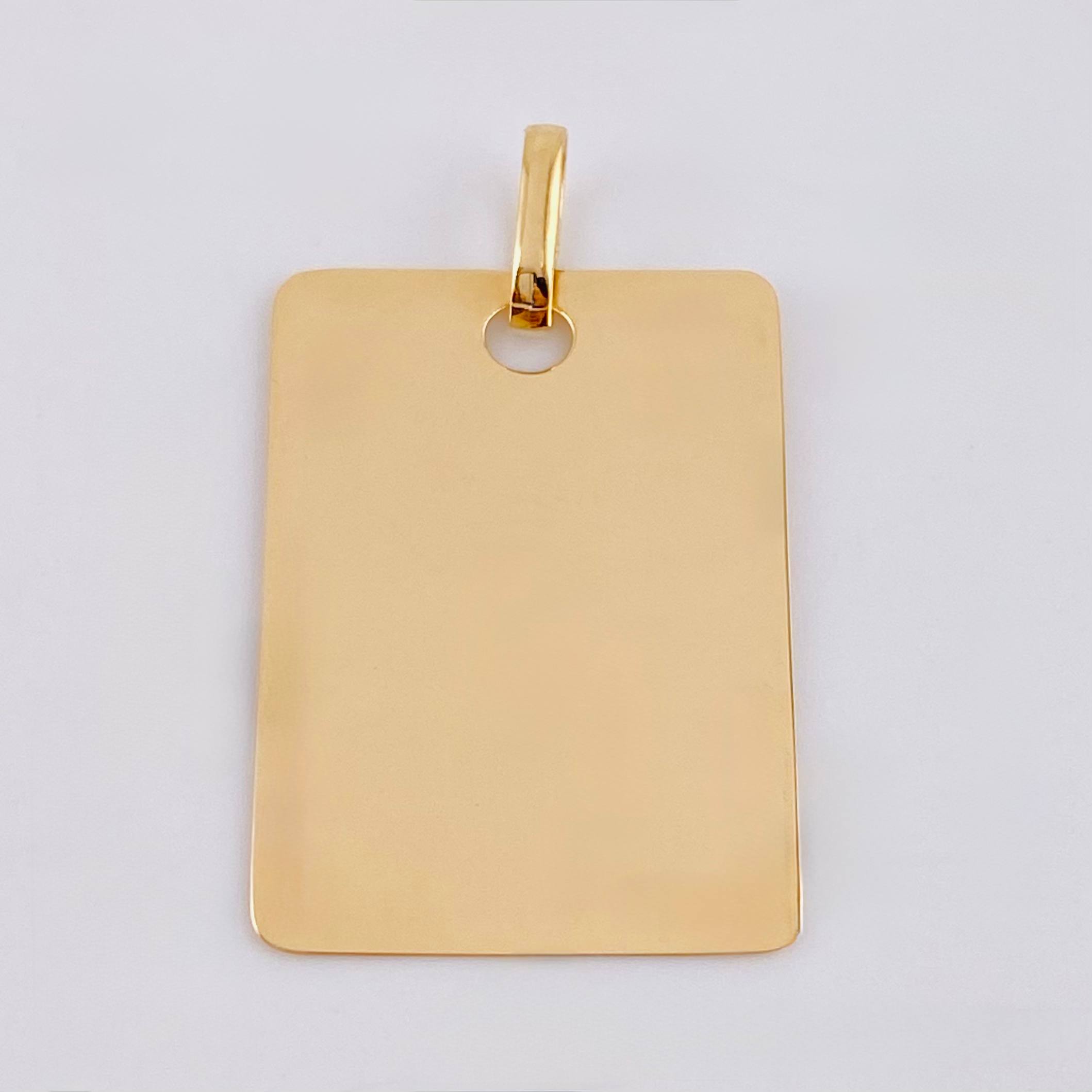 Rectangular Plate Pendant 1.55gr / 1 in / Yellow Gold 18K ©