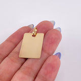 Rectangular Plate Pendant 1.6gr / 1 in / Yellow Gold 18K ©