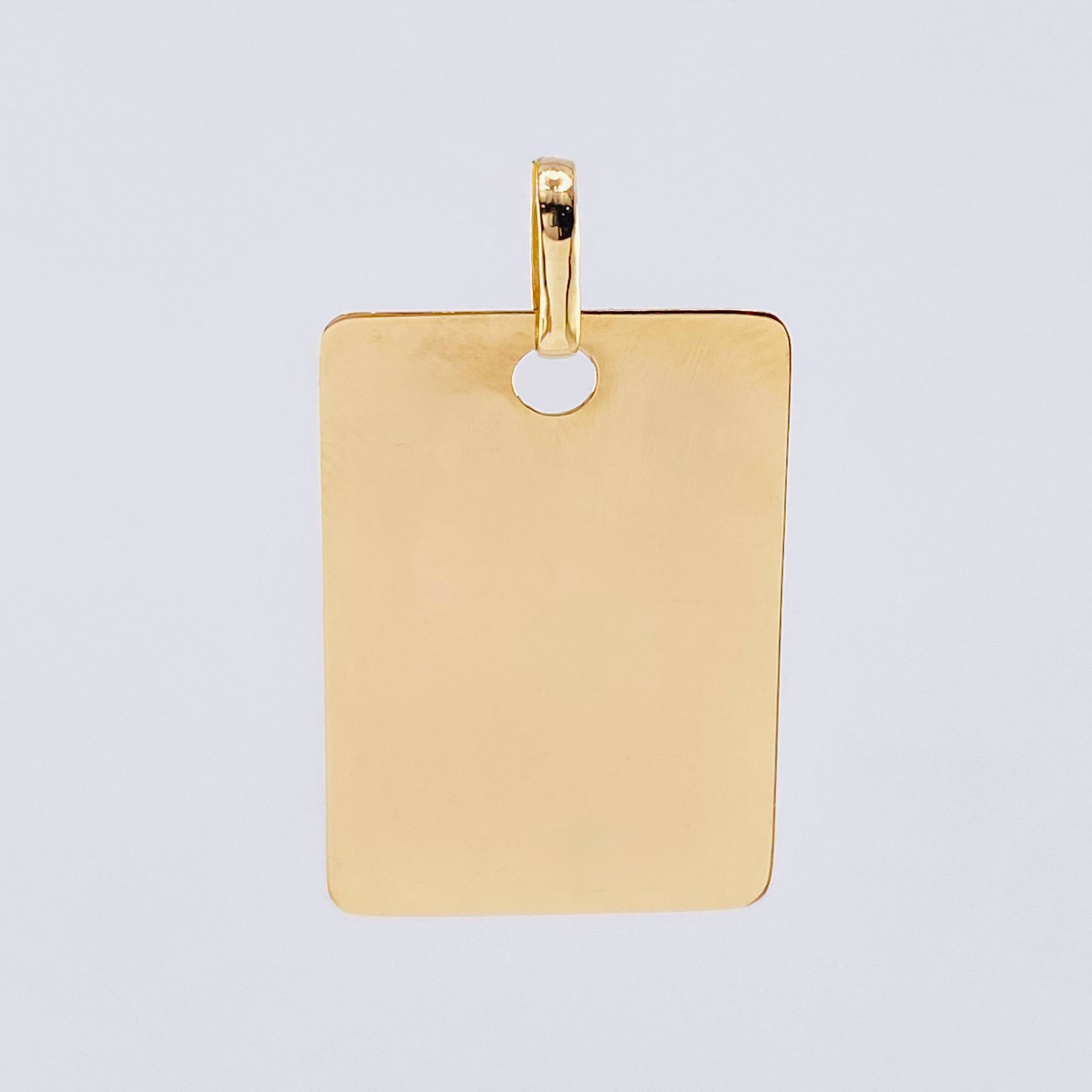 Rectangular Plate Pendant 1.55gr / 1 in / Yellow Gold 18K ©