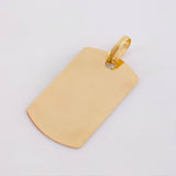 Oval Rectangular Plate Pendant 1.5gr / 1 in / Yellow Gold 18K ©