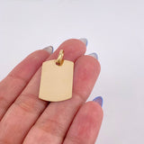 Oval Rectangular Plate Pendant 1.5gr / 1 1/4 in / 26*18mm 18K Yellow Gold *