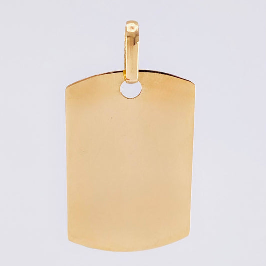 Dije Placa Rectangular Ovalada 1.5gr / 1 1/4 in / 26*18mm Oro Amarillo 18K