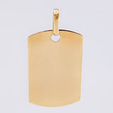 Oval Rectangular Plate Pendant 1.5gr / 1 in / Yellow Gold 18K ©