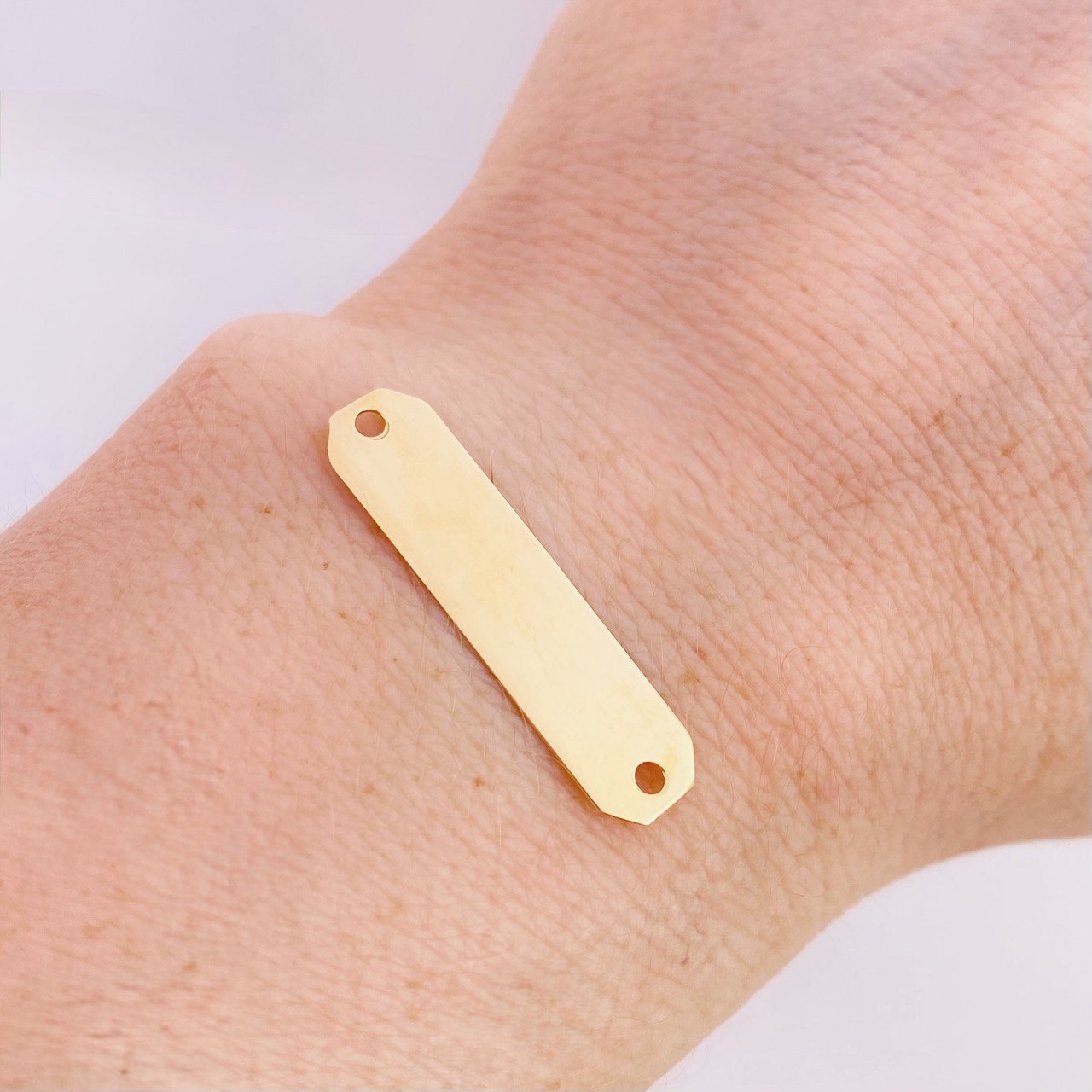 Charm Octagonal Rectangular Plate 0.8gr / 1 1/4 in / Yellow Gold 18K