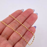 Cadena Espirar Bordeada 2.9gr / 19 3/4 in / 1.5mm Oro Amarillo +3 18K
