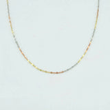 Mirror Flower Chain 0.75 g / 19 3/4 in / 0.3 mm Three Golds 18K