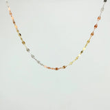 Mirror Flower Chain 0.75 g / 19 3/4 in / 0.3 mm Three Golds 18K