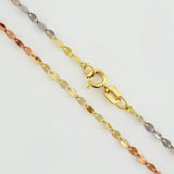 Mirror Flower Chain 0.75 g / 19 3/4 in / 0.3 mm Three Golds 18K