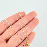 Mirror Flower Chain 0.75 g / 19 3/4 in / 0.3 mm Three Golds 18K