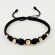 Pulsera Negra Penta Neo 5und / 4mm-6mm Oro Rosa 18K  (A.C)