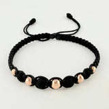 Pulsera Negra Penta Neo 5und / 4mm-6mm Oro Rosa 18K  (A.C)