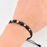 Pulsera Negra Penta Neo 5und / 4mm-6mm Oro Rosa 18K  (A.C)